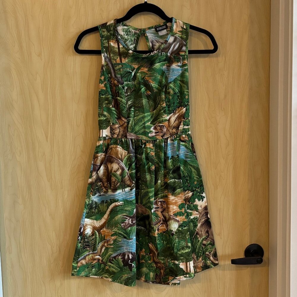 Retrolicious Dinosaur Print Vintage Retro Dress XS
